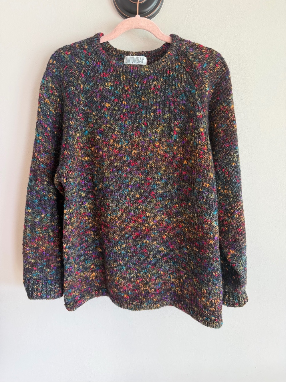 Vintage Unionbay Chunky Knit Rainbow Fleck Sweater - Size M
